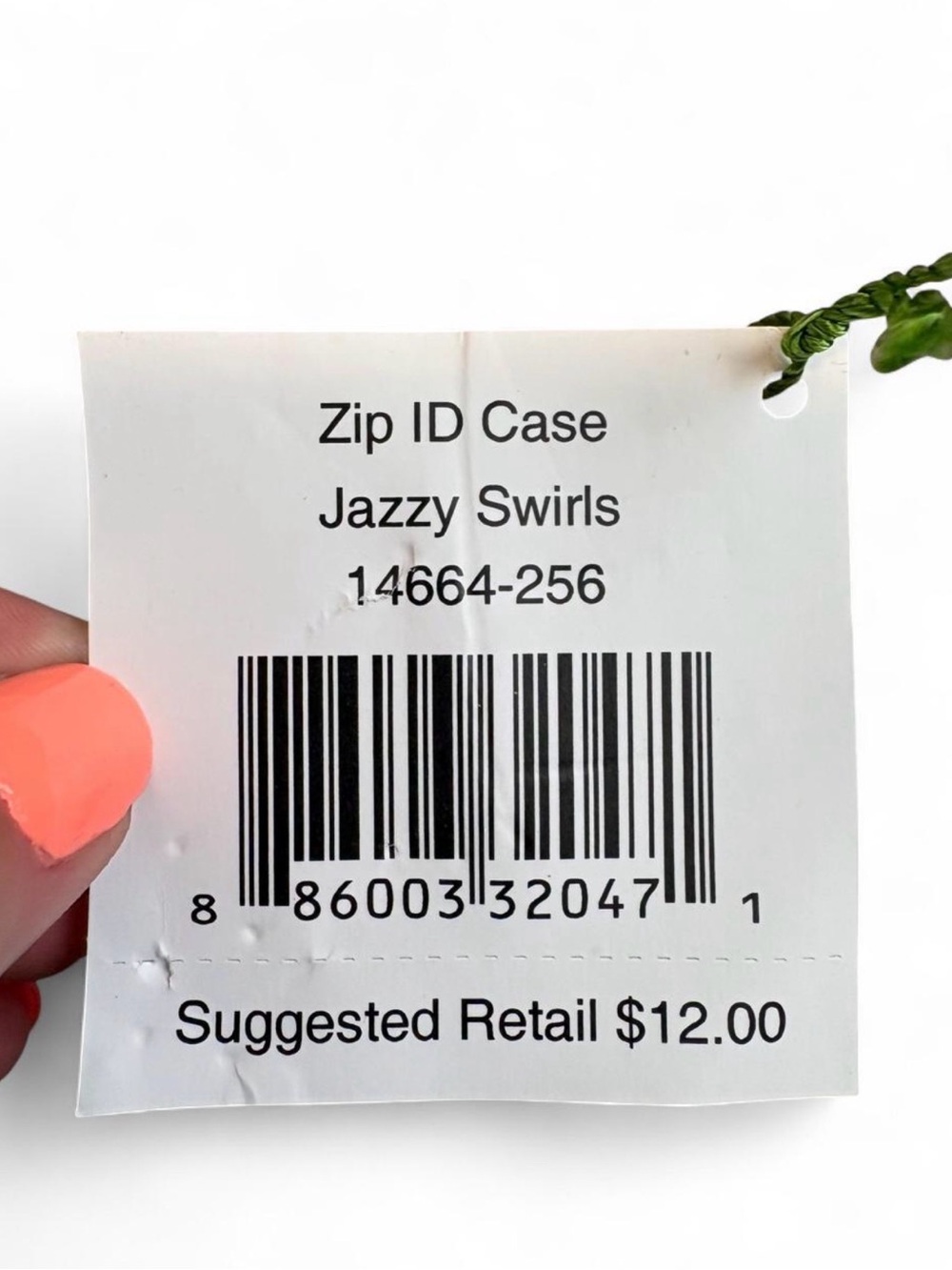 Vera Bradley Jazzy Swirls Zip ID Case Keychain Wallet NWT Gray Pink Orange - Picture 2 of 5